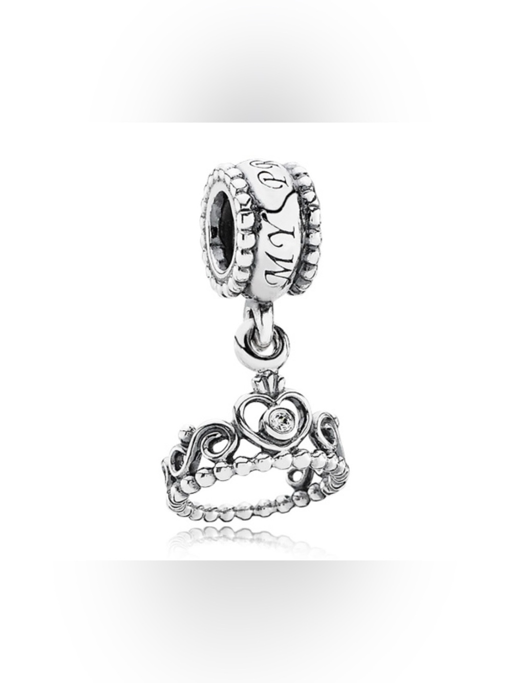 Authentic Pandora Retired ‘My Princess’ Tiara Crown S925Ale Silver Dangle Charm